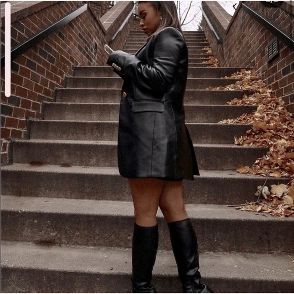 ZARA Leather Blazer - Picture 7 of 16